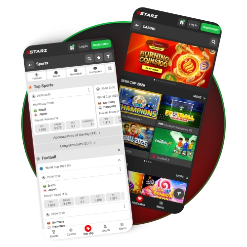 Gain complete access to all gambling options with the mobile 888starz app.
