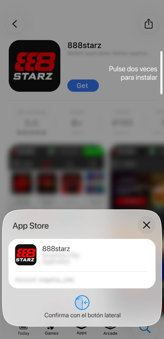 Use biometric verification to confirm the iOS setup of the 888starz app.