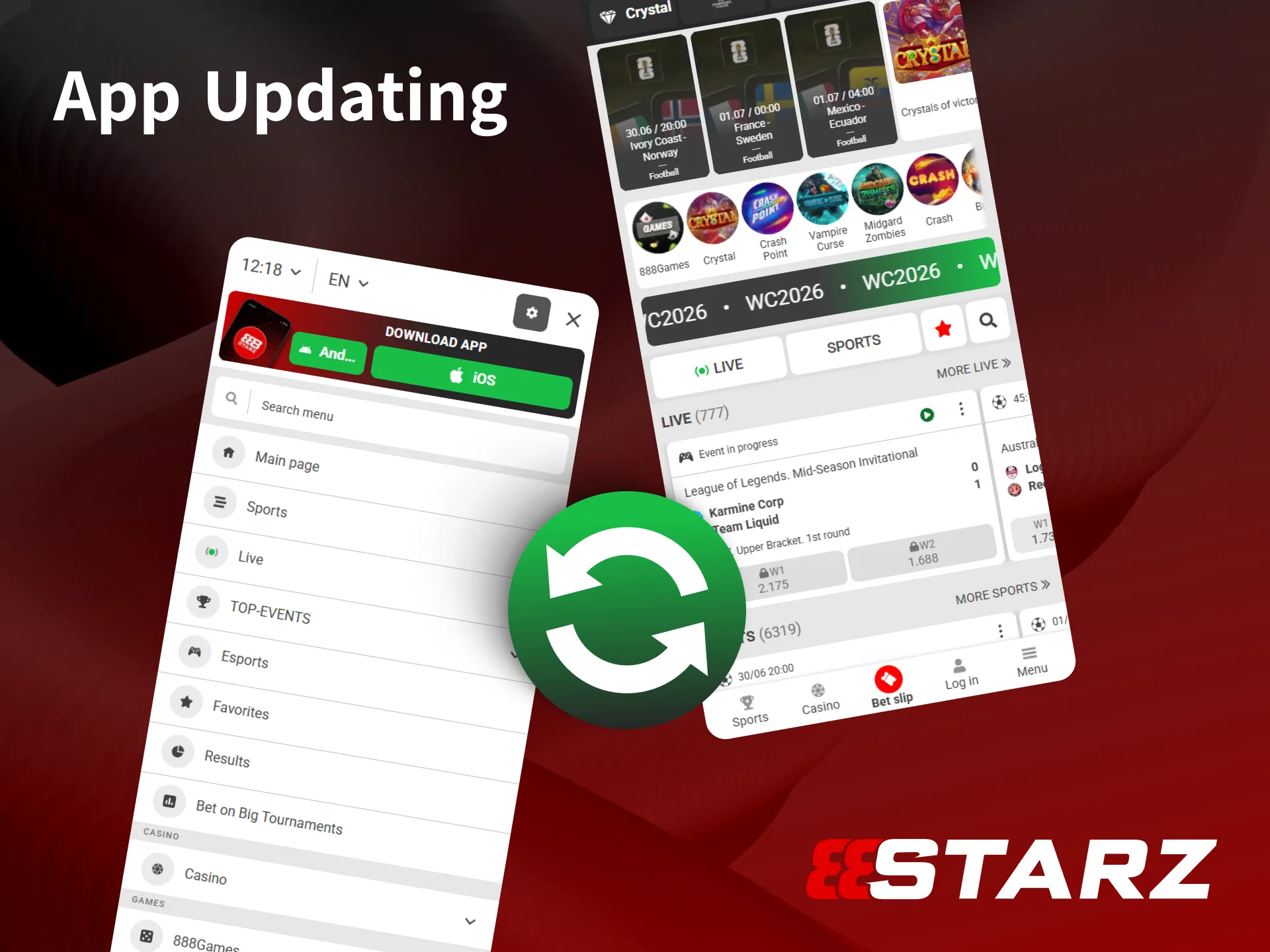 Learn how to update your 888starz app to enjoy new features.