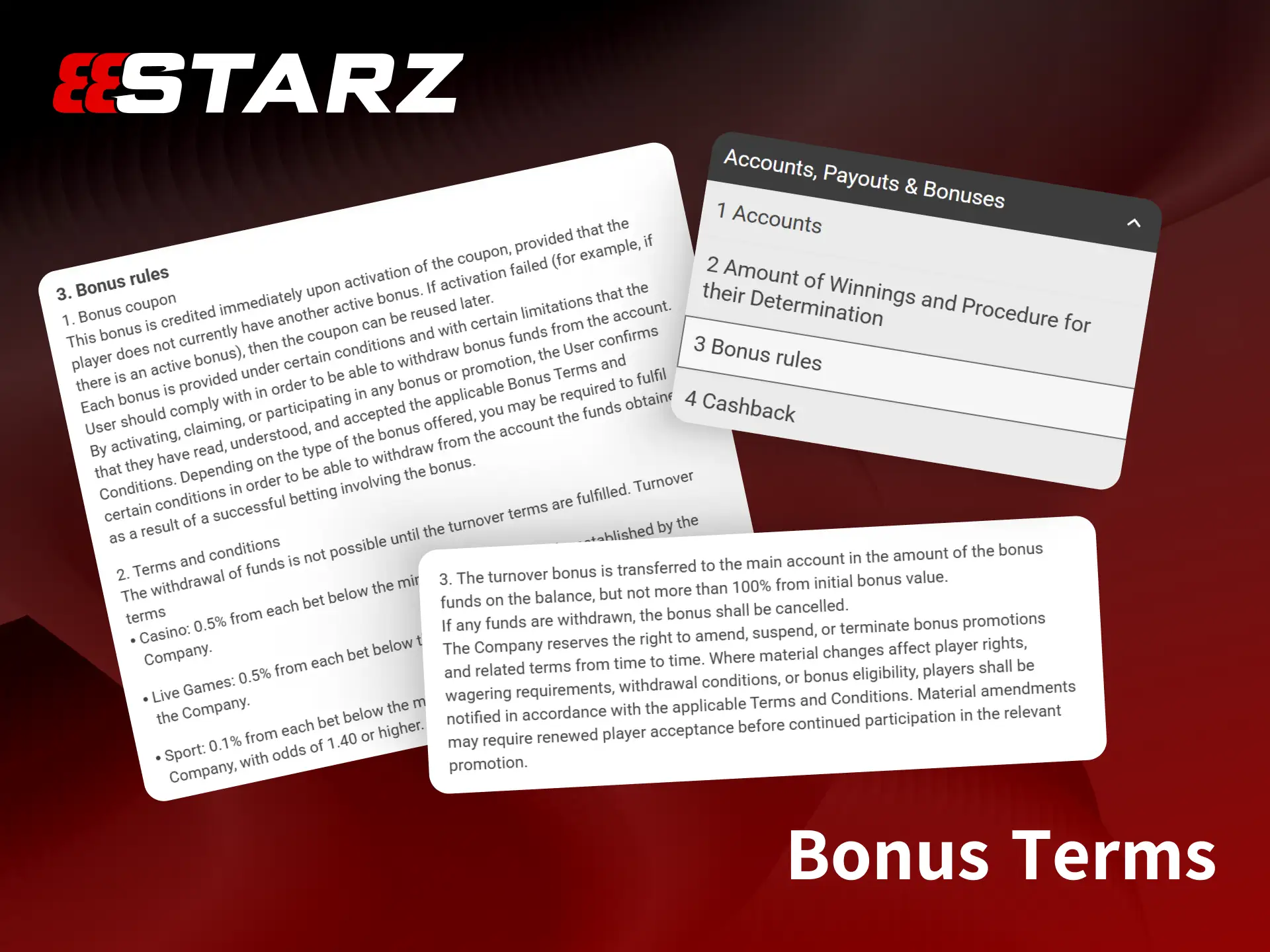 Read the rules to learn how to wager your 888starz bonuses correctly.