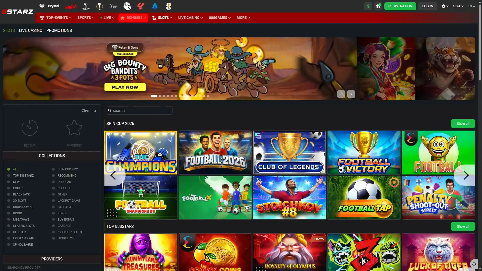 Launch the thrilling online casino games catalog directly on the 888starz platform.