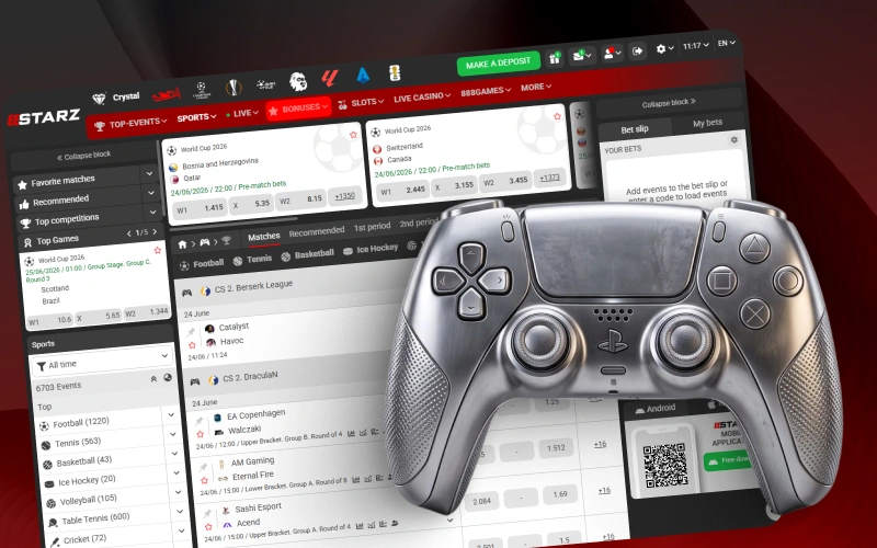Experience intense eSports gaming action and back professional teams at 888starz.