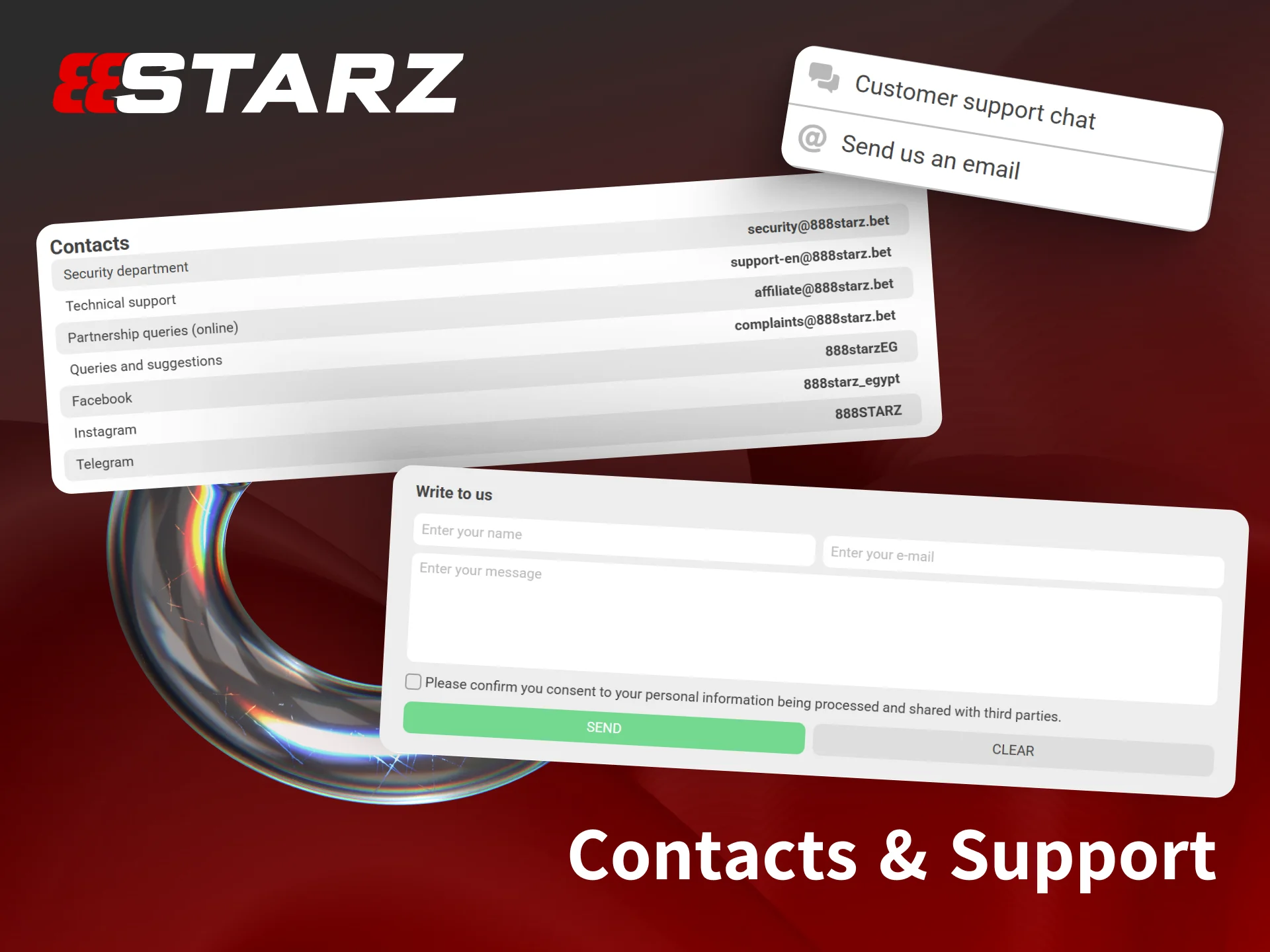 Contact the responsive 888starz customer support team to solve any inquiries.