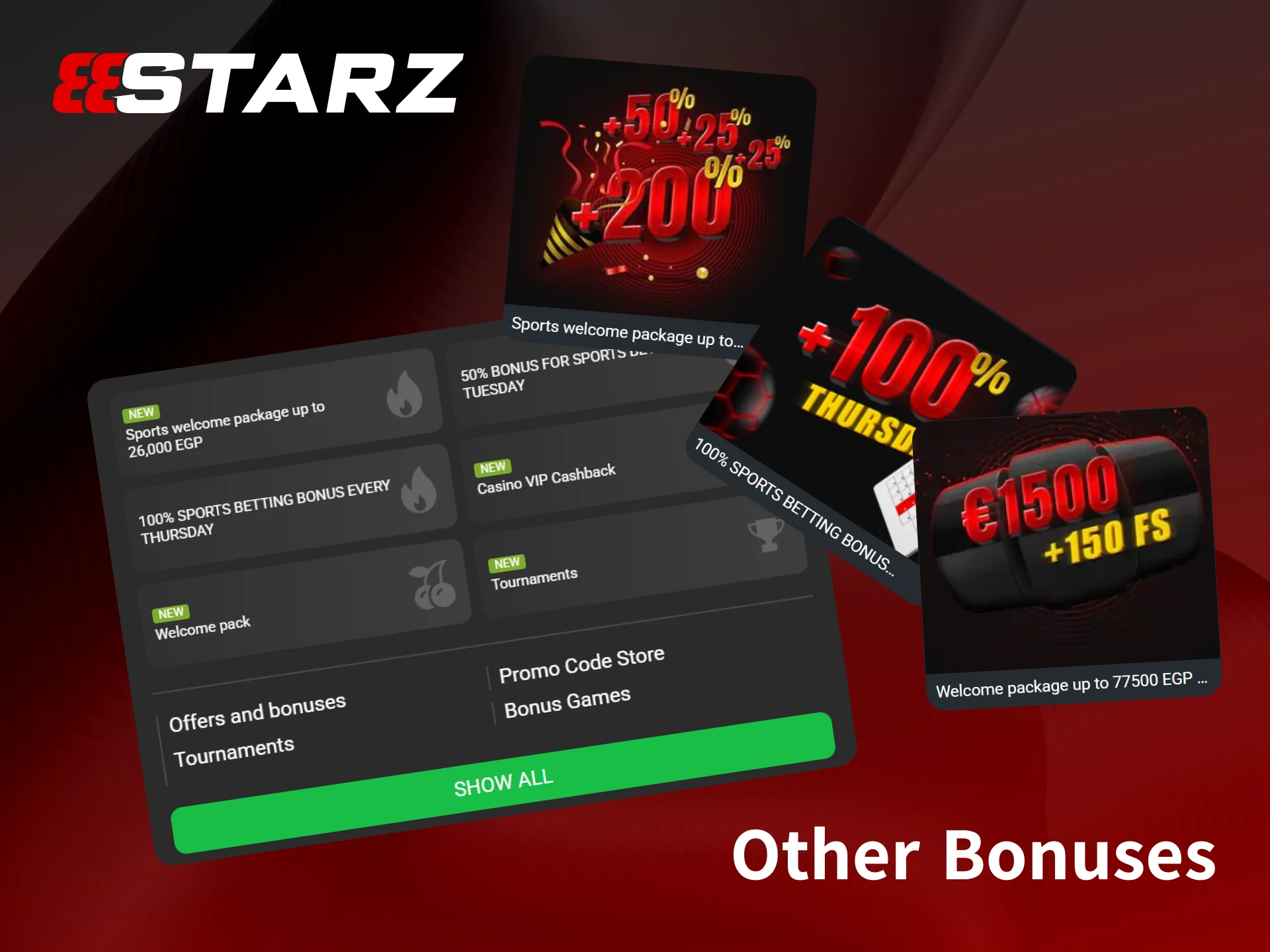 In addition to the promo code, 888starz offers a wide range of attractive bonuses.