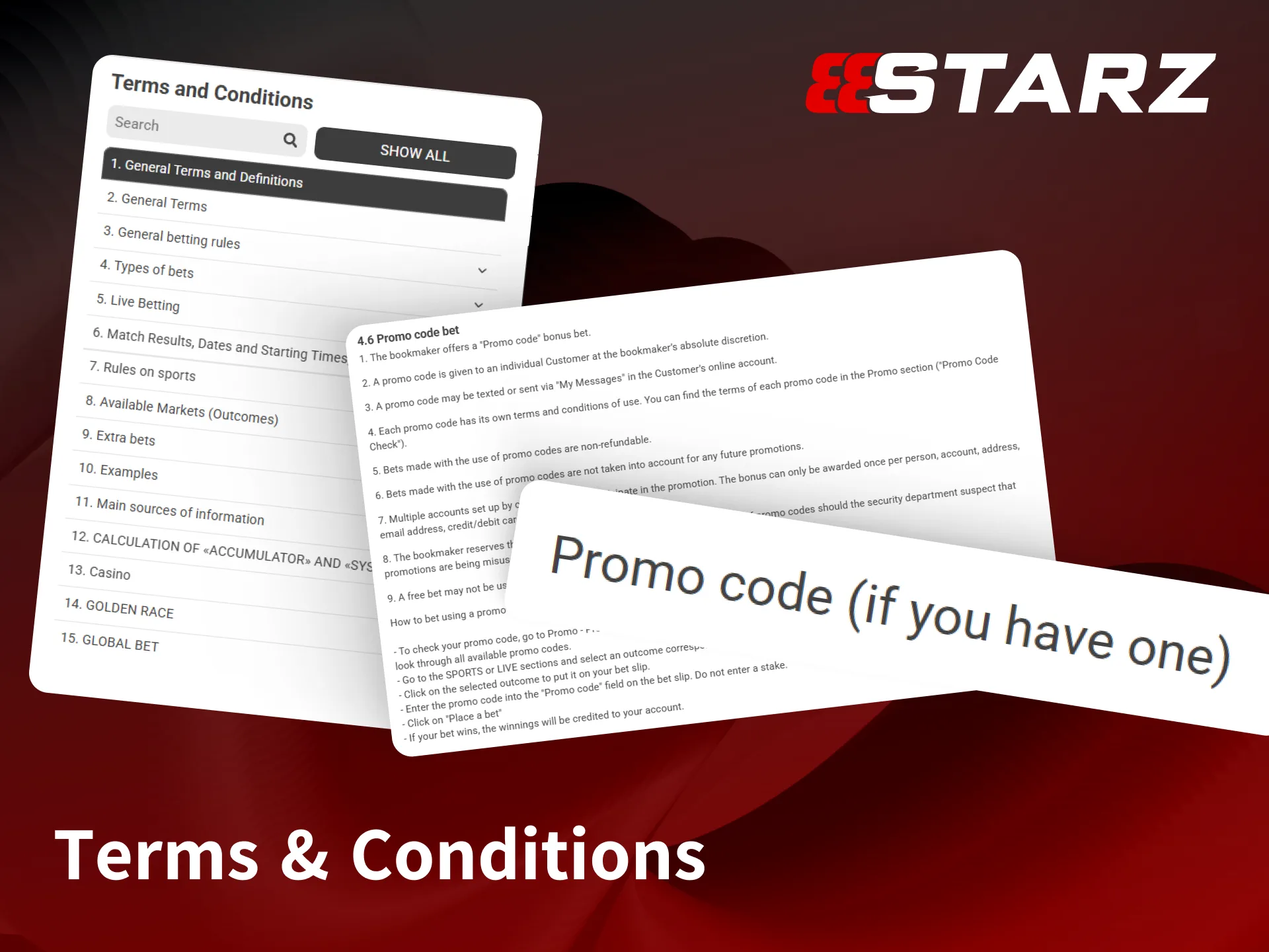 Read the terms and conditions for the promo code at 888starz before activating your bonus.
