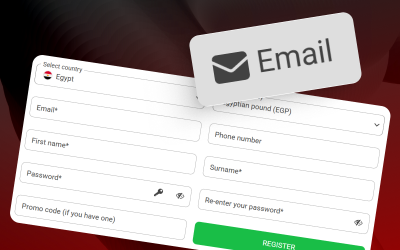 Enter your electronic mail to complete the official 888starz registration process.