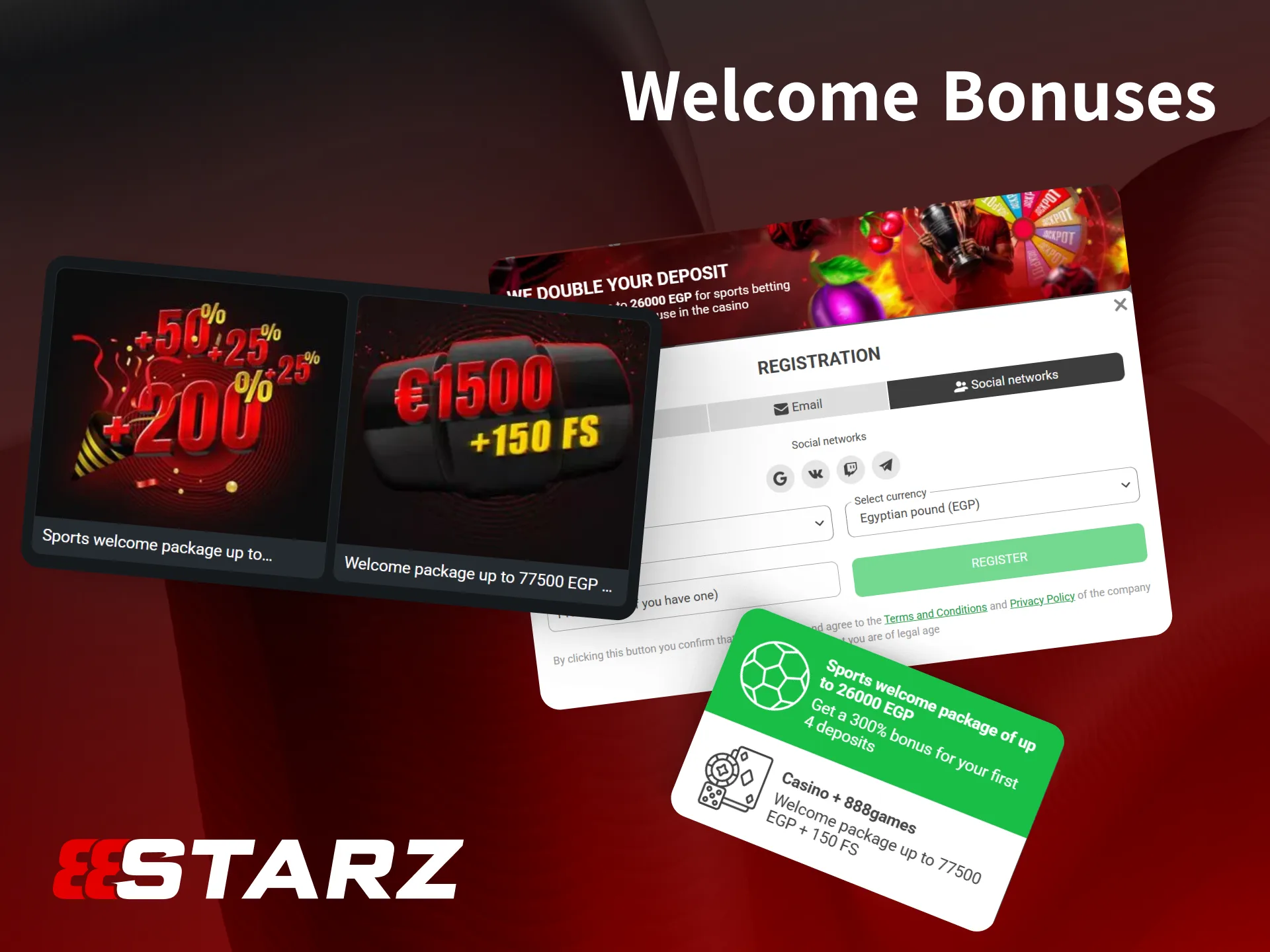 Claim generous welcome packages right after completing your 888starz registration.